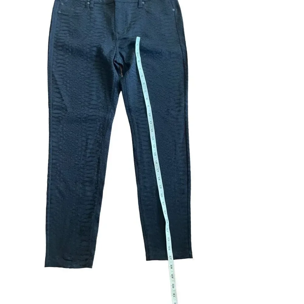 Liverpool Jean Company black jacquard pants with geometric textured patterns all